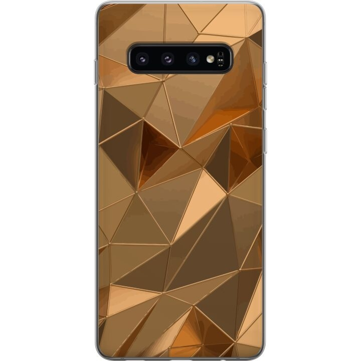 Mobiele hoes voor Samsung Galaxy S10 met 3D Goud ontwerp in de groep SMARTPHONE & TABLETS / Mobielbescherming / Samsung bij TP E-commerce Nordic AB (A61871)