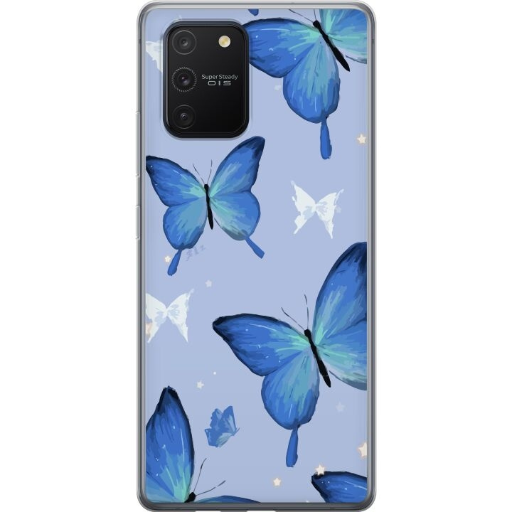 Mobiele hoes voor Samsung Galaxy S10 Lite met Blauwe vlinders ontwerp in de groep SMARTPHONE & TABLETS / Mobielbescherming / Samsung bij TP E-commerce Nordic AB (A61971)