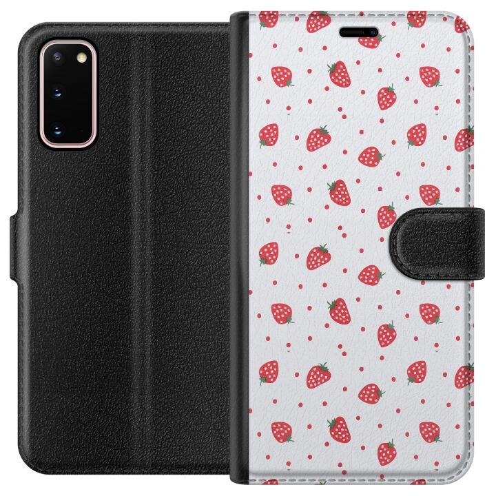 Portemonnee-hoesje voor Samsung Galaxy S20 met Aardbeien ontwerp in de groep SMARTPHONE & TABLETS / Mobielbescherming / Samsung bij TP E-commerce Nordic AB (A62053)