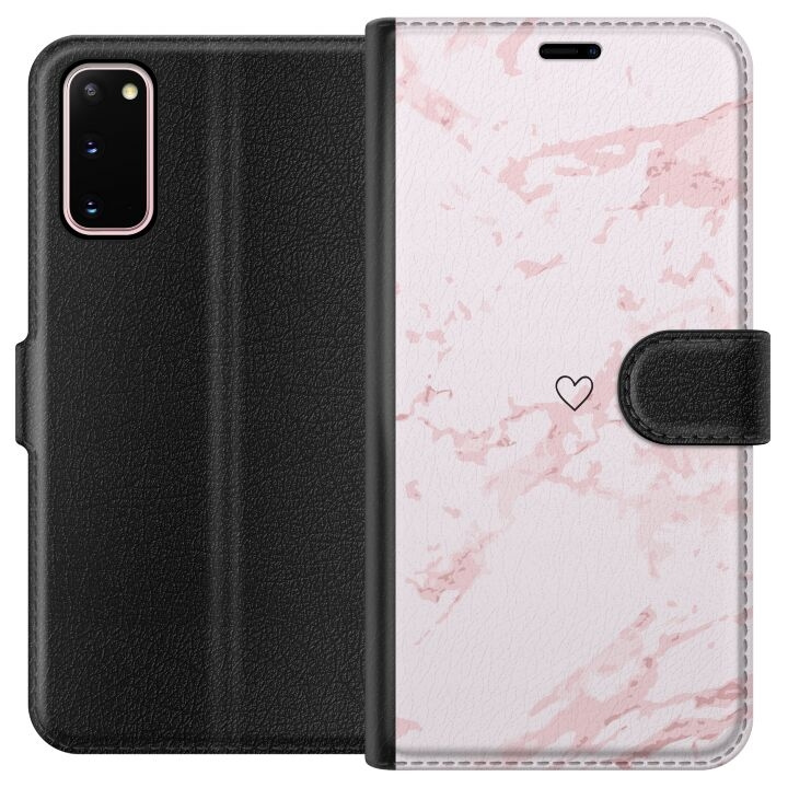 Portemonnee-hoesje voor Samsung Galaxy S20 met Roze Hart ontwerp in de groep SMARTPHONE & TABLETS / Mobielbescherming / Samsung bij TP E-commerce Nordic AB (A62059)