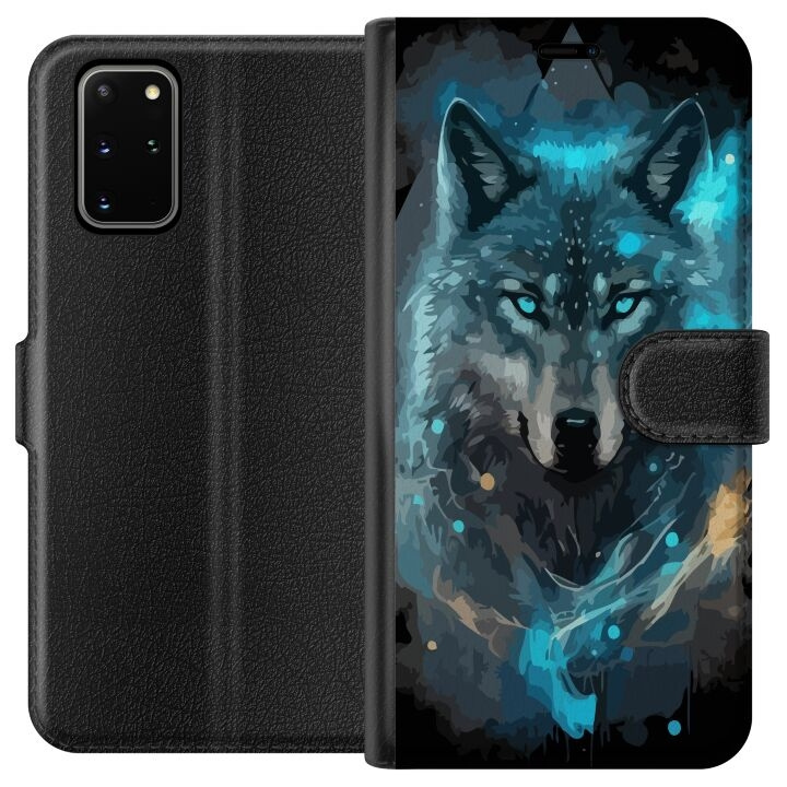 Portemonnee-hoesje voor Samsung Galaxy S20+ met Wolf ontwerp in de groep SMARTPHONE & TABLETS / Mobielbescherming / Samsung bij TP E-commerce Nordic AB (A62149)