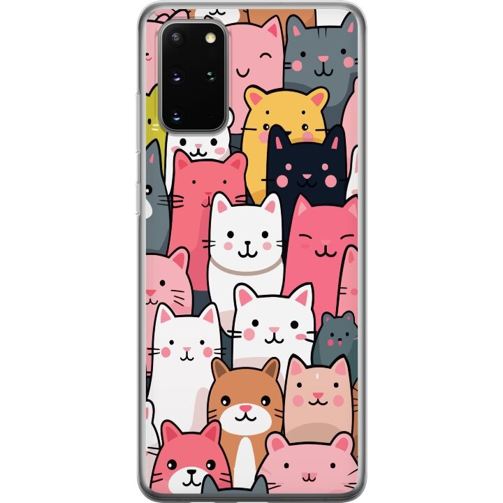 Mobiele hoes voor Samsung Galaxy S20+ met Kattenpatroon ontwerp in de groep SMARTPHONE & TABLETS / Mobielbescherming / Samsung bij TP E-commerce Nordic AB (A62179)