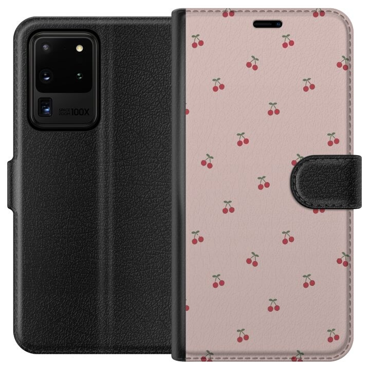 Portemonnee-hoesje voor Samsung Galaxy S20 Ultra met Kersen ontwerp in de groep SMARTPHONE & TABLETS / Mobielbescherming / Samsung bij TP E-commerce Nordic AB (A62205)