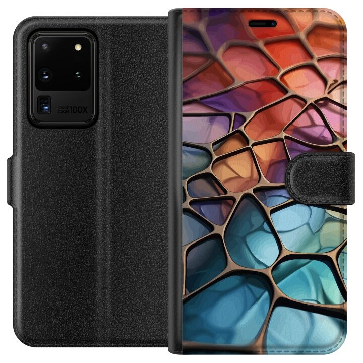 Portemonnee-hoesje voor Samsung Galaxy S20 Ultra met Metallic patroon ontwerp in de groep SMARTPHONE & TABLETS / Mobielbescherming / Samsung bij TP E-commerce Nordic AB (A62208)