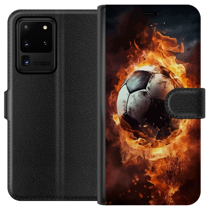 Portemonnee-hoesje voor Samsung Galaxy S20 Ultra met Voetbal ontwerp in de groep SMARTPHONE & TABLETS / Mobielbescherming / Samsung bij TP E-commerce Nordic AB (A62219)