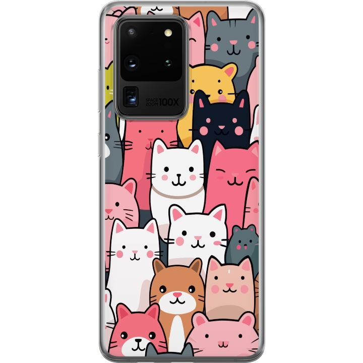 Mobiele hoes voor Samsung Galaxy S20 Ultra met Kattenpatroon ontwerp in de groep SMARTPHONE & TABLETS / Mobielbescherming / Samsung bij TP E-commerce Nordic AB (A62233)