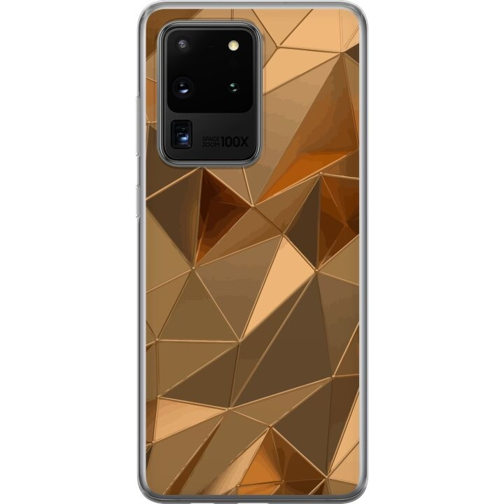 Mobiele hoes voor Samsung Galaxy S20 Ultra met 3D Goud ontwerp in de groep SMARTPHONE & TABLETS / Mobielbescherming / Samsung bij TP E-commerce Nordic AB (A62249)