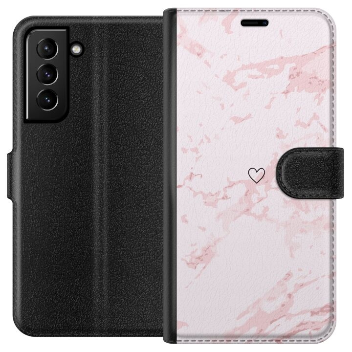 Portemonnee-hoesje voor Samsung Galaxy S21+ 5G met Roze Hart ontwerp in de groep SMARTPHONE & TABLETS / Mobielbescherming / Samsung bij TP E-commerce Nordic AB (A62383)