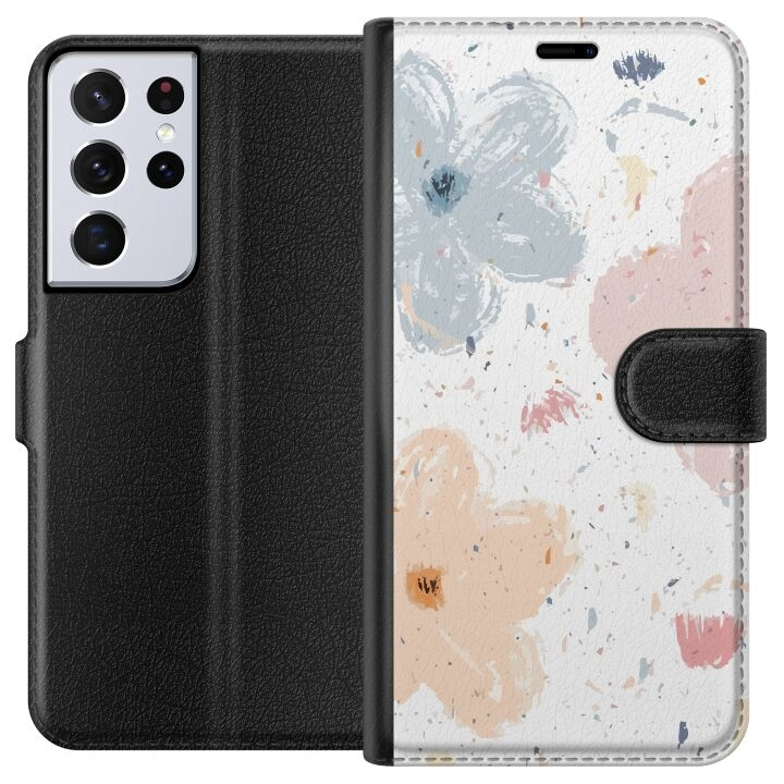 Portemonnee-hoesje voor Samsung Galaxy S21 Ultra 5G met Bloemen ontwerp in de groep SMARTPHONE & TABLETS / Mobielbescherming / Samsung bij TP E-commerce Nordic AB (A62426)