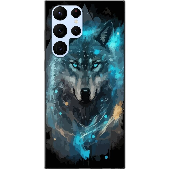 Mobiele hoes voor Samsung Galaxy S22 Ultra 5G met Wolf ontwerp in de groep SMARTPHONE & TABLETS / Mobielbescherming / Samsung bij TP E-commerce Nordic AB (A62608)