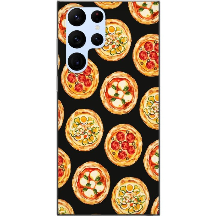 Mobiele hoes voor Samsung Galaxy S22 Ultra 5G met Pizza ontwerp in de groep SMARTPHONE & TABLETS / Mobielbescherming / Samsung bij TP E-commerce Nordic AB (A62616)