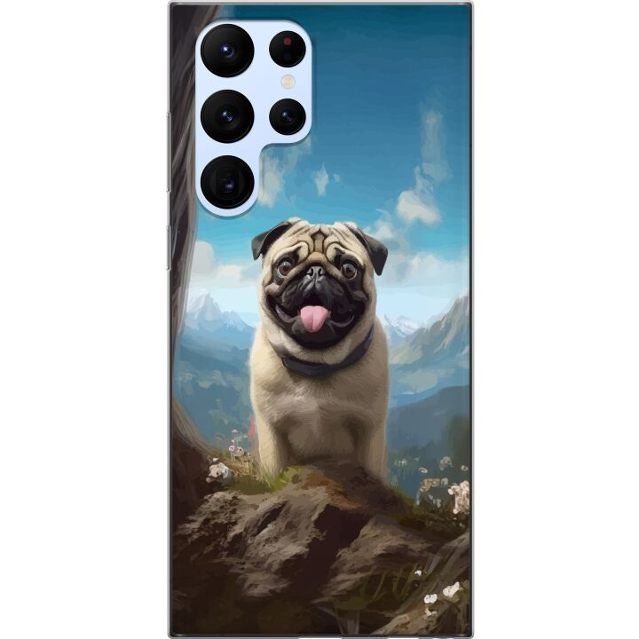 Mobiele hoes voor Samsung Galaxy S22 Ultra 5G met Blije Hond ontwerp in de groep SMARTPHONE & TABLETS / Mobielbescherming / Samsung bij TP E-commerce Nordic AB (A62621)