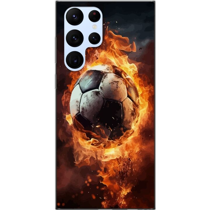 Mobiele hoes voor Samsung Galaxy S22 Ultra 5G met Voetbal ontwerp in de groep SMARTPHONE & TABLETS / Mobielbescherming / Samsung bij TP E-commerce Nordic AB (A62624)