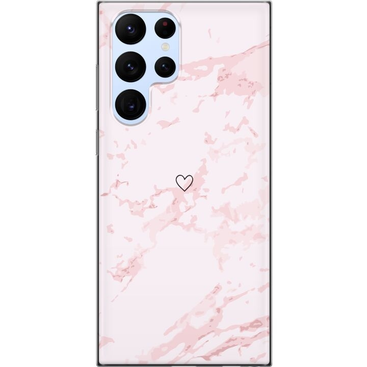 Mobiele hoes voor Samsung Galaxy S22 Ultra 5G met Roze Hart ontwerp in de groep SMARTPHONE & TABLETS / Mobielbescherming / Samsung bij TP E-commerce Nordic AB (A62626)