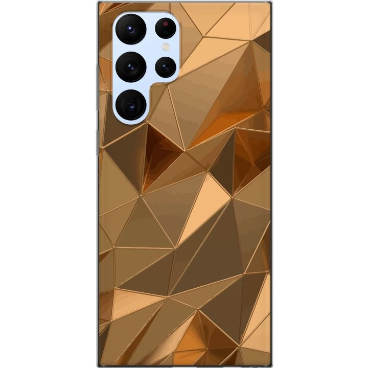 Mobiele hoes voor Samsung Galaxy S22 Ultra 5G met 3D Goud ontwerp in de groep SMARTPHONE & TABLETS / Mobielbescherming / Samsung bij TP E-commerce Nordic AB (A62627)