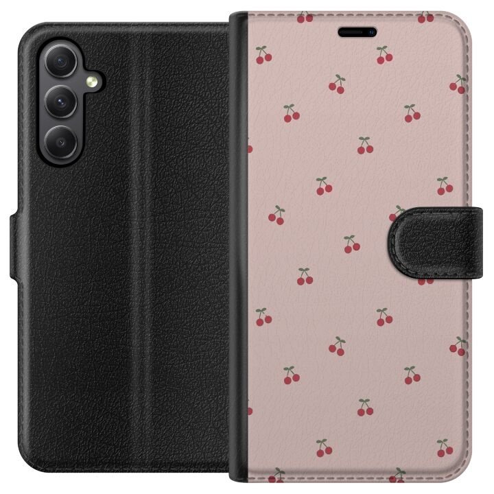 Portemonnee-hoesje voor Samsung Galaxy S23 FE met Kersen ontwerp in de groep SMARTPHONE & TABLETS / Mobielbescherming / Samsung bij TP E-commerce Nordic AB (A62691)