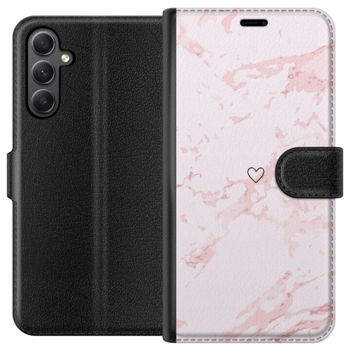 Portemonnee-hoesje voor Samsung Galaxy S23 FE met Roze Hart ontwerp in de groep SMARTPHONE & TABLETS / Mobielbescherming / Samsung bij TP E-commerce Nordic AB (A62707)