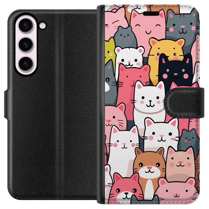 Portemonnee-hoesje voor Samsung Galaxy S23+ met Kattenpatroon ontwerp in de groep SMARTPHONE & TABLETS / Mobielbescherming / Samsung bij TP E-commerce Nordic AB (A62746)