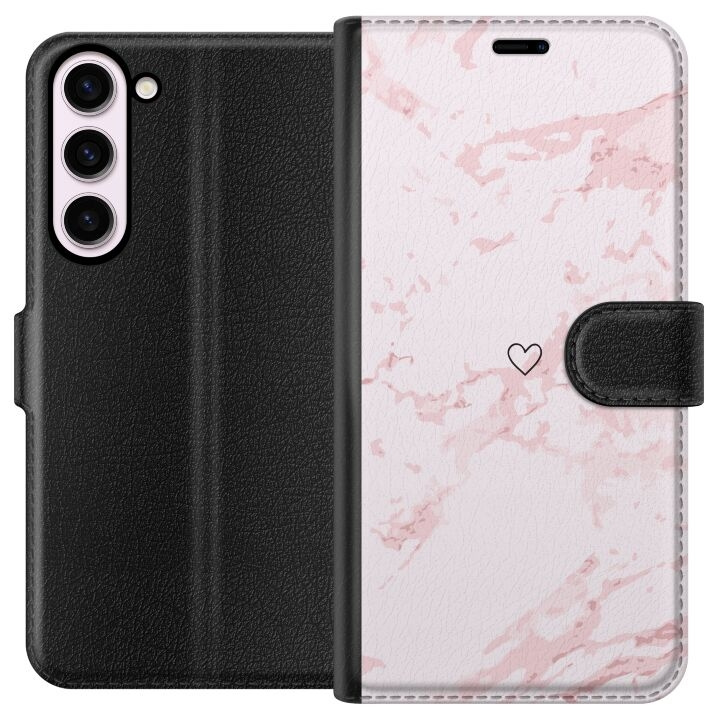 Portemonnee-hoesje voor Samsung Galaxy S23+ met Roze Hart ontwerp in de groep SMARTPHONE & TABLETS / Mobielbescherming / Samsung bij TP E-commerce Nordic AB (A62761)