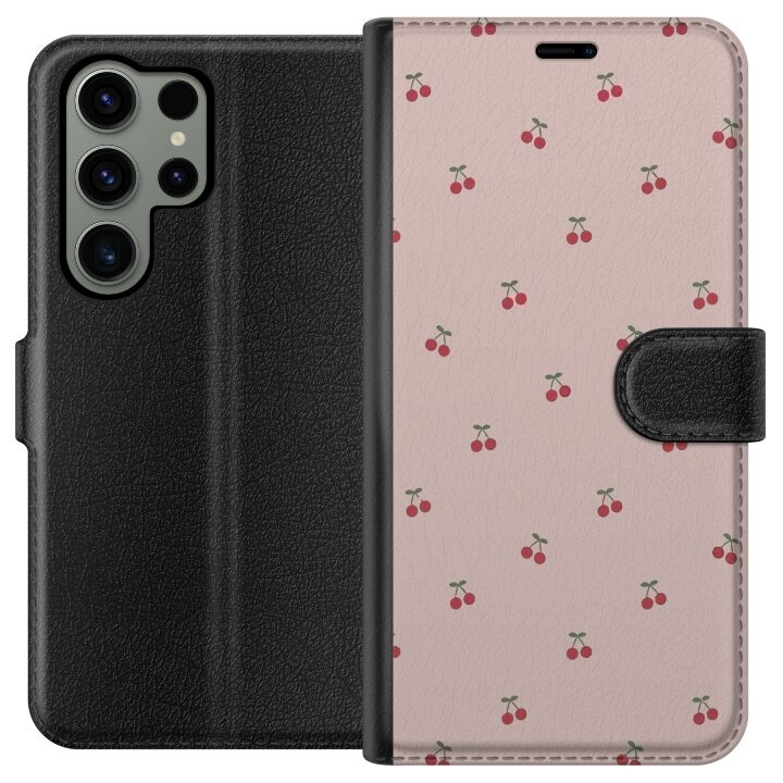 Portemonnee-hoesje voor Samsung Galaxy S23 Ultra met Kersen ontwerp in de groep SMARTPHONE & TABLETS / Mobielbescherming / Samsung bij TP E-commerce Nordic AB (A62799)