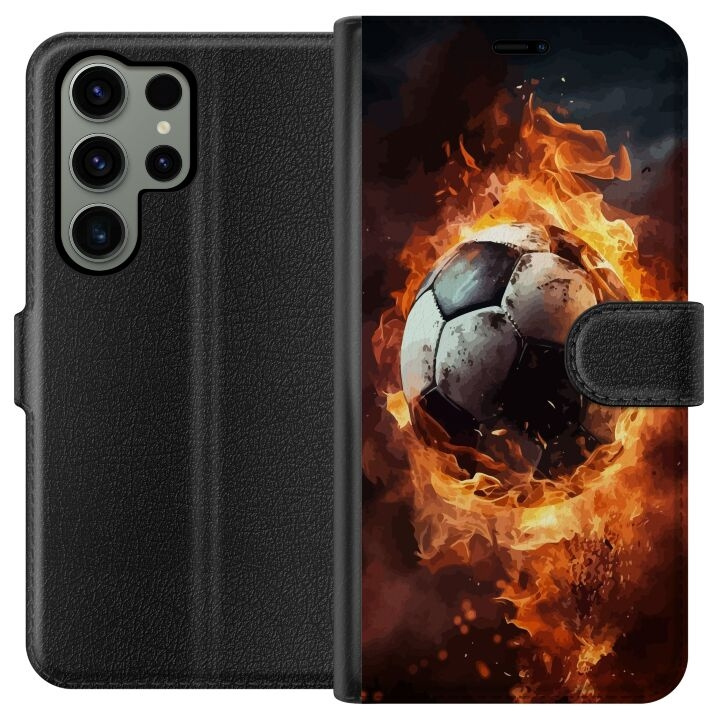 Portemonnee-hoesje voor Samsung Galaxy S23 Ultra met Voetbal ontwerp in de groep SMARTPHONE & TABLETS / Mobielbescherming / Samsung bij TP E-commerce Nordic AB (A62813)