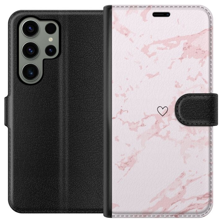 Portemonnee-hoesje voor Samsung Galaxy S23 Ultra met Roze Hart ontwerp in de groep SMARTPHONE & TABLETS / Mobielbescherming / Samsung bij TP E-commerce Nordic AB (A62815)