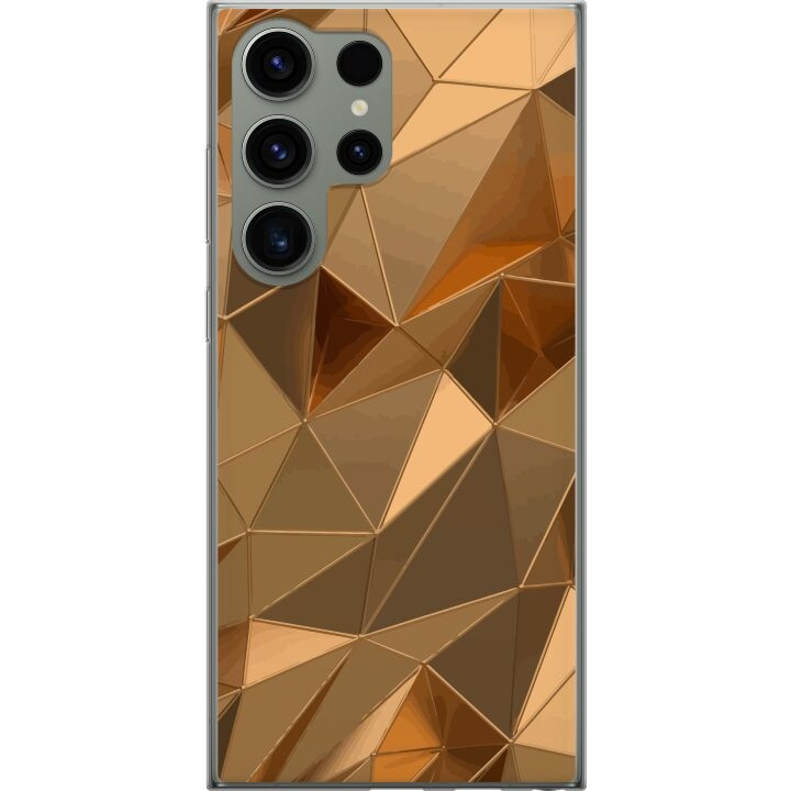 Mobiele hoes voor Samsung Galaxy S23 Ultra met 3D Goud ontwerp in de groep SMARTPHONE & TABLETS / Mobielbescherming / Samsung bij TP E-commerce Nordic AB (A62843)