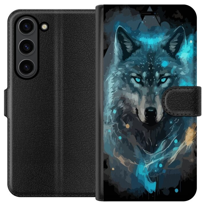 Portemonnee-hoesje voor Samsung Galaxy S24+ met Wolf ontwerp in de groep SMARTPHONE & TABLETS / Mobielbescherming / Samsung bij TP E-commerce Nordic AB (A62905)