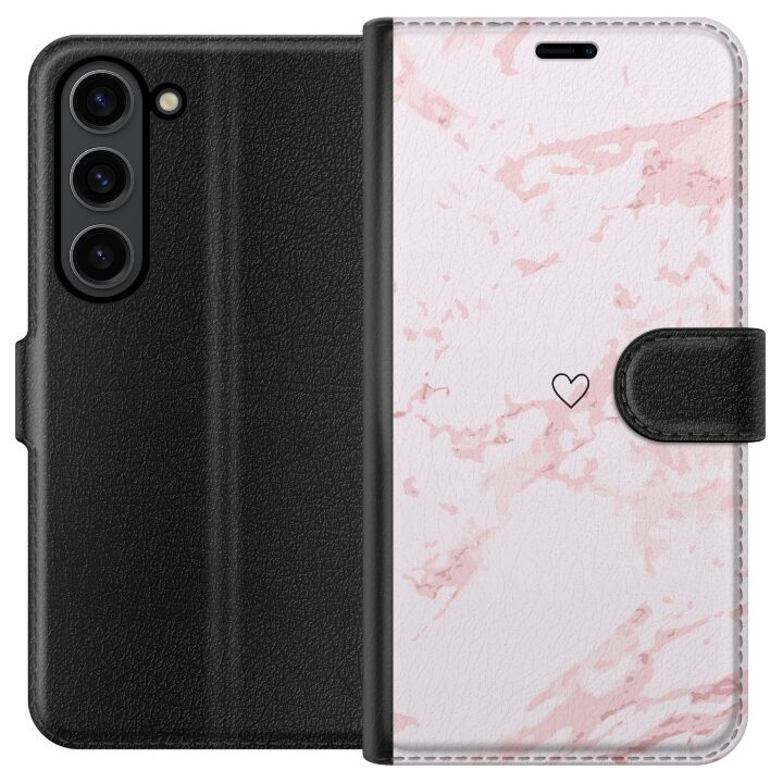 Portemonnee-hoesje voor Samsung Galaxy S24+ met Roze Hart ontwerp in de groep SMARTPHONE & TABLETS / Mobielbescherming / Samsung bij TP E-commerce Nordic AB (A62923)