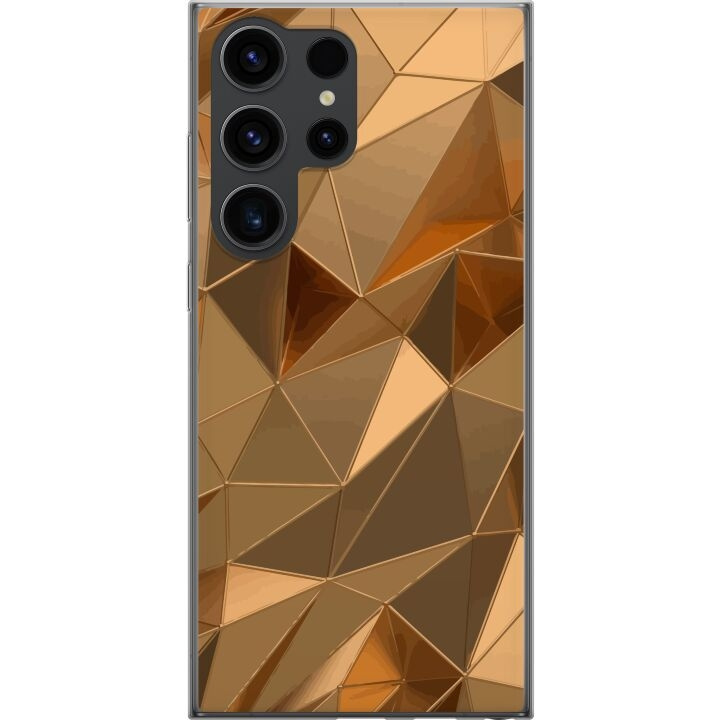 Mobiele hoes voor Samsung Galaxy S24 Ultra met 3D Goud ontwerp in de groep SMARTPHONE & TABLETS / Mobielbescherming / Samsung bij TP E-commerce Nordic AB (A63005)