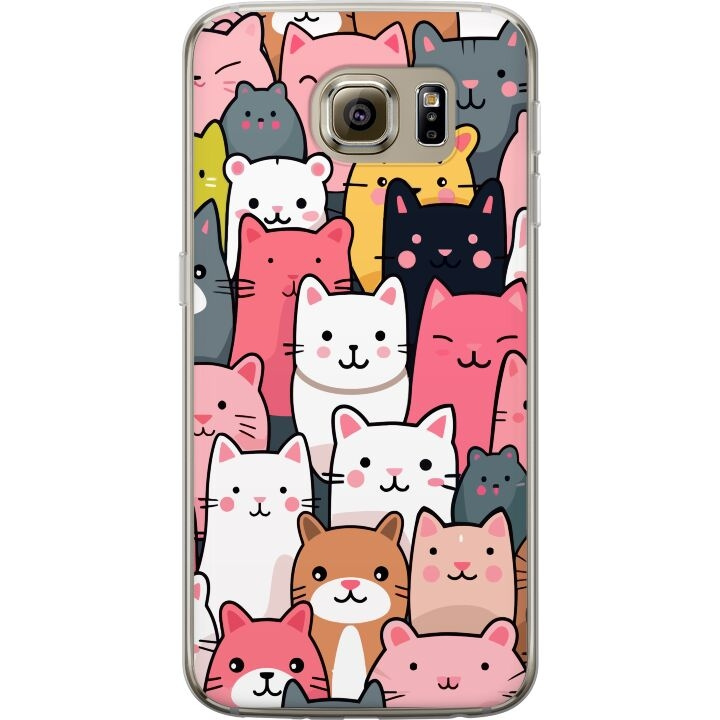 Mobiele hoes voor Samsung Galaxy S6 met Kattenpatroon ontwerp in de groep SMARTPHONE & TABLETS / Mobielbescherming / Samsung bij TP E-commerce Nordic AB (A63016)