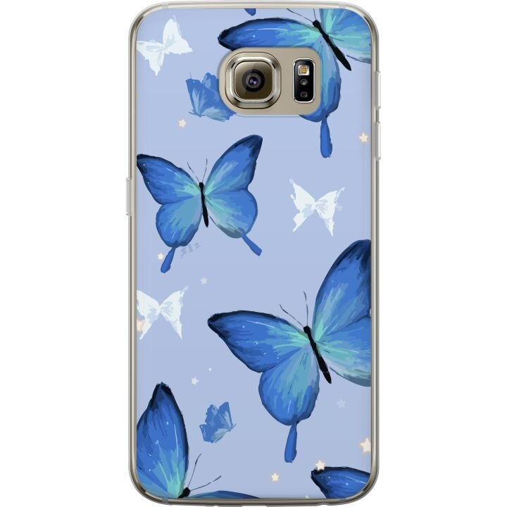 Mobiele hoes voor Samsung Galaxy S6 met Blauwe vlinders ontwerp in de groep SMARTPHONE & TABLETS / Mobielbescherming / Samsung bij TP E-commerce Nordic AB (A63024)