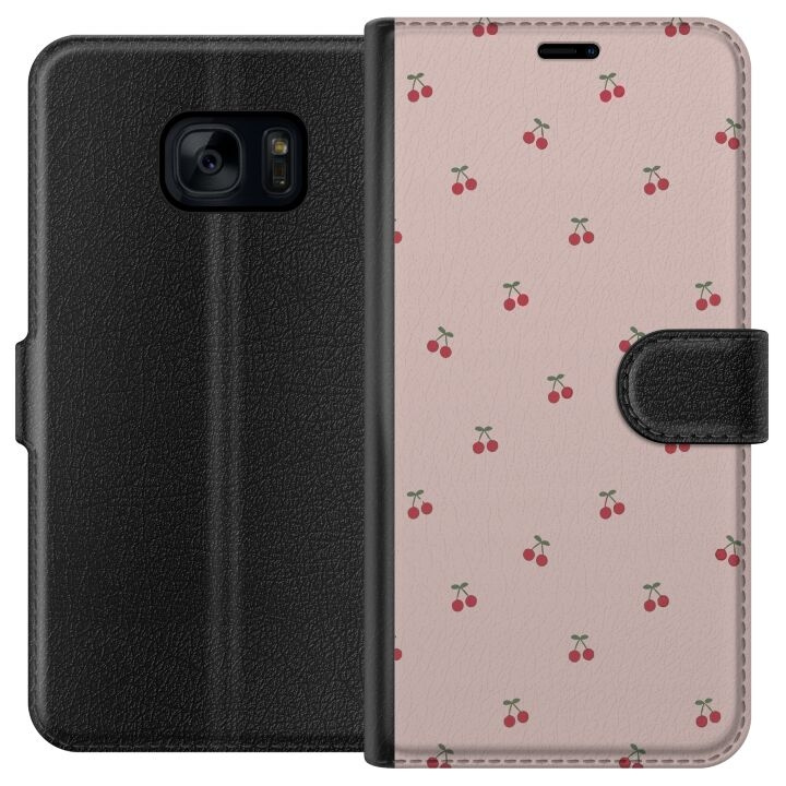 Portemonnee-hoesje voor Samsung Galaxy S7 met Kersen ontwerp in de groep SMARTPHONE & TABLETS / Mobielbescherming / Samsung bij TP E-commerce Nordic AB (A63069)