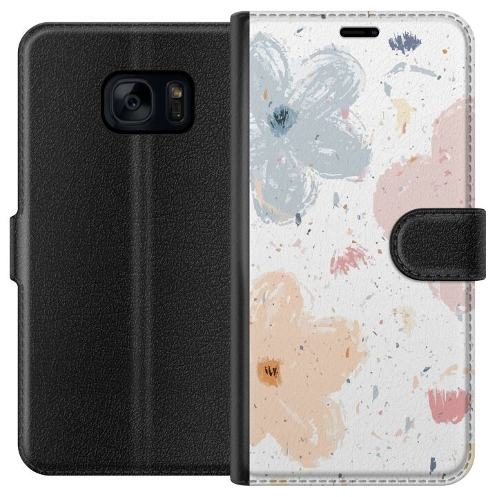 Portemonnee-hoesje voor Samsung Galaxy S7 met Bloemen ontwerp in de groep SMARTPHONE & TABLETS / Mobielbescherming / Samsung bij TP E-commerce Nordic AB (A63074)