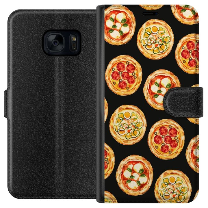 Portemonnee-hoesje voor Samsung Galaxy S7 met Pizza ontwerp in de groep SMARTPHONE & TABLETS / Mobielbescherming / Samsung bij TP E-commerce Nordic AB (A63075)