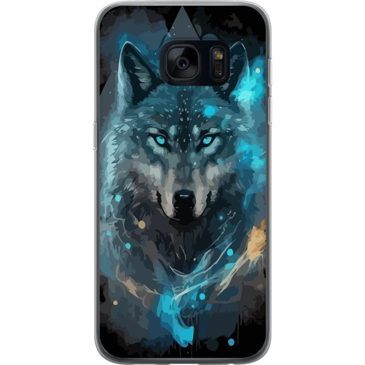 Mobiele hoes voor Samsung Galaxy S7 met Wolf ontwerp in de groep SMARTPHONE & TABLETS / Mobielbescherming / Samsung bij TP E-commerce Nordic AB (A63094)