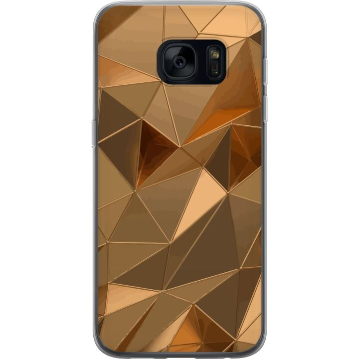 Mobiele hoes voor Samsung Galaxy S7 met 3D Goud ontwerp in de groep SMARTPHONE & TABLETS / Mobielbescherming / Samsung bij TP E-commerce Nordic AB (A63113)