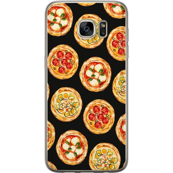 Mobiele hoes voor Samsung Galaxy S7 edge met Pizza ontwerp in de groep SMARTPHONE & TABLETS / Mobielbescherming / Samsung bij TP E-commerce Nordic AB (A63129)