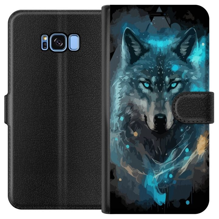 Portemonnee-hoesje voor Samsung Galaxy S8 met Wolf ontwerp in de groep SMARTPHONE & TABLETS / Mobielbescherming / Samsung bij TP E-commerce Nordic AB (A63148)