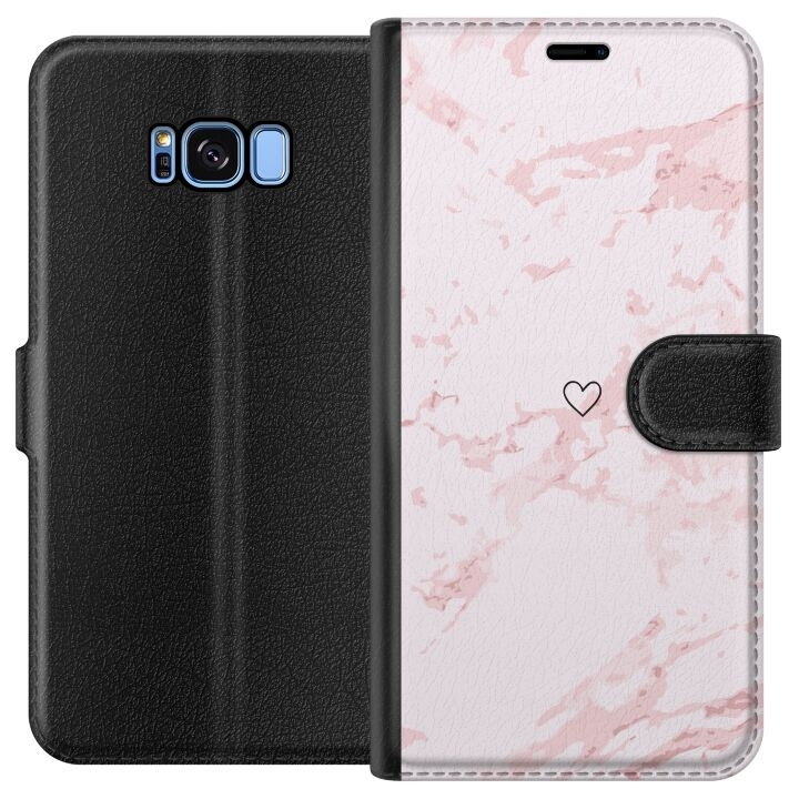 Portemonnee-hoesje voor Samsung Galaxy S8 met Roze Hart ontwerp in de groep SMARTPHONE & TABLETS / Mobielbescherming / Samsung bij TP E-commerce Nordic AB (A63166)