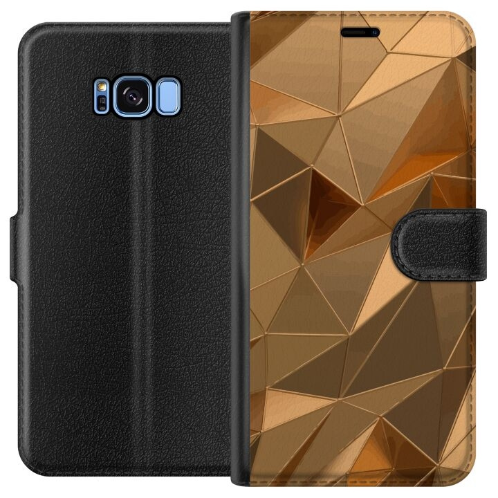 Portemonnee-hoesje voor Samsung Galaxy S8 met 3D Goud ontwerp in de groep SMARTPHONE & TABLETS / Mobielbescherming / Samsung bij TP E-commerce Nordic AB (A63167)