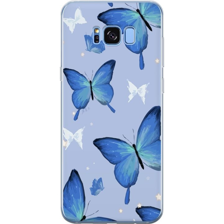 Mobiele hoes voor Samsung Galaxy S8 met Blauwe vlinders ontwerp in de groep SMARTPHONE & TABLETS / Mobielbescherming / Samsung bij TP E-commerce Nordic AB (A63186)