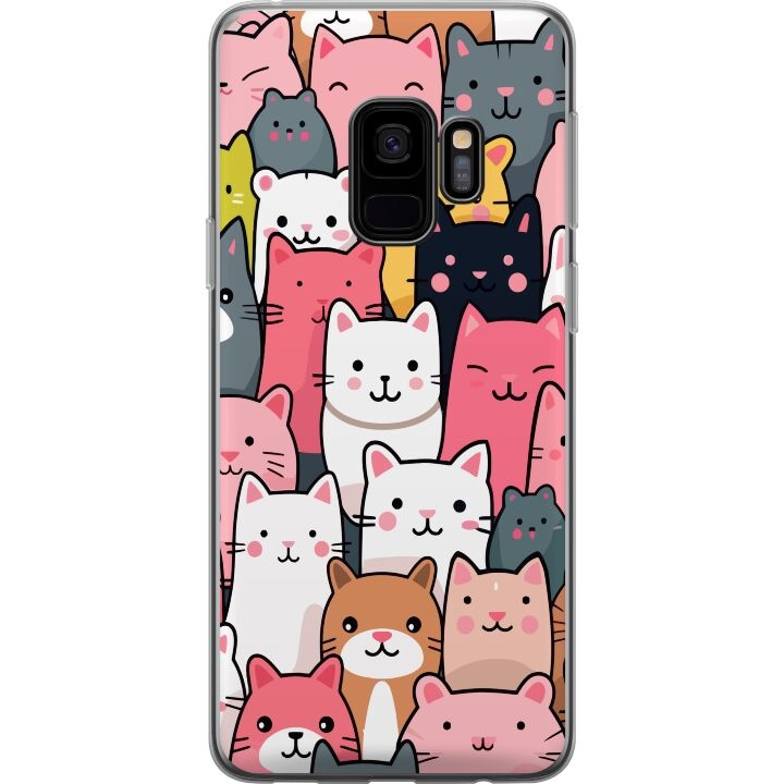 Mobiele hoes voor Samsung Galaxy S9 met Kattenpatroon ontwerp in de groep SMARTPHONE & TABLETS / Mobielbescherming / Samsung bij TP E-commerce Nordic AB (A63259)