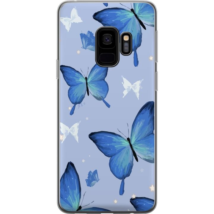 Mobiele hoes voor Samsung Galaxy S9 met Blauwe vlinders ontwerp in de groep SMARTPHONE & TABLETS / Mobielbescherming / Samsung bij TP E-commerce Nordic AB (A63267)