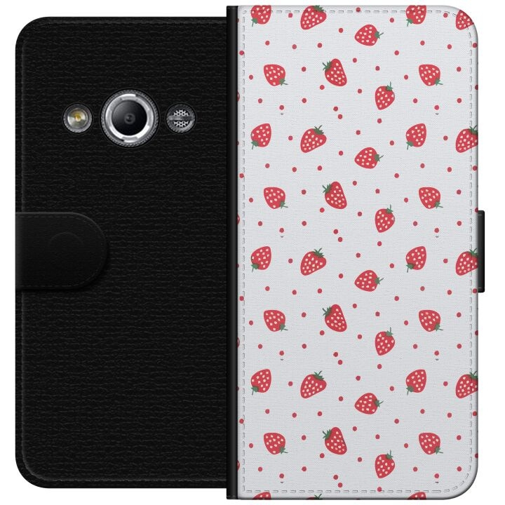 Portemonnee-hoesje voor Samsung Galaxy Xcover 3 met Aardbeien ontwerp in de groep SMARTPHONE & TABLETS / Mobielbescherming / Samsung bij TP E-commerce Nordic AB (A63349)