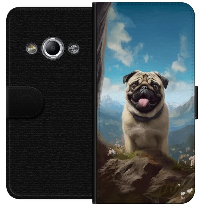 Portemonnee-hoesje voor Samsung Galaxy Xcover 3 met Blije Hond ontwerp in de groep SMARTPHONE & TABLETS / Mobielbescherming / Samsung bij TP E-commerce Nordic AB (A63350)