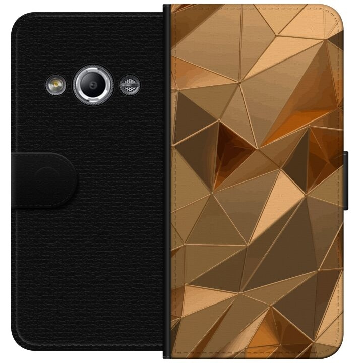 Portemonnee-hoesje voor Samsung Galaxy Xcover 3 met 3D Goud ontwerp in de groep SMARTPHONE & TABLETS / Mobielbescherming / Samsung bij TP E-commerce Nordic AB (A63356)