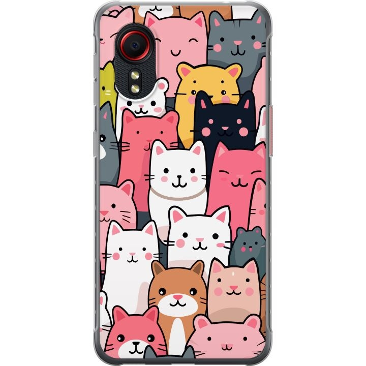 Mobiele hoes voor Samsung Galaxy Xcover 5 met Kattenpatroon ontwerp in de groep SMARTPHONE & TABLETS / Mobielbescherming / Samsung bij TP E-commerce Nordic AB (A63448)