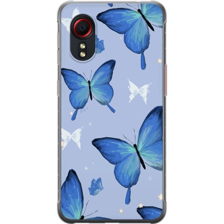 Mobiele hoes voor Samsung Galaxy Xcover 5 met Blauwe vlinders ontwerp in de groep SMARTPHONE & TABLETS / Mobielbescherming / Samsung bij TP E-commerce Nordic AB (A63456)