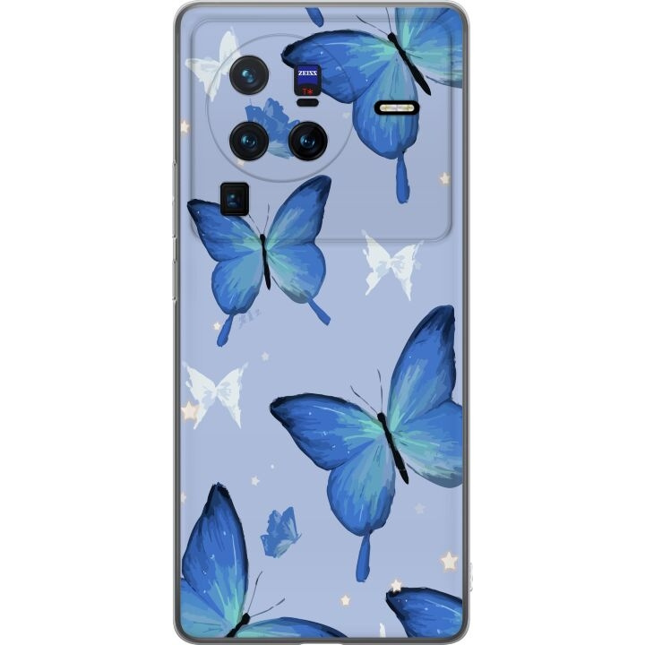 Mobiele hoes voor vivo X80 Pro met Blauwe vlinders ontwerp in de groep SMARTPHONE & TABLETS / Mobielbescherming / vivo bij TP E-commerce Nordic AB (A63699)